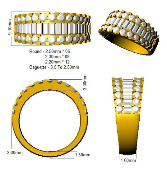 SR1888 — Ring - 9k Yellow Gold detail
