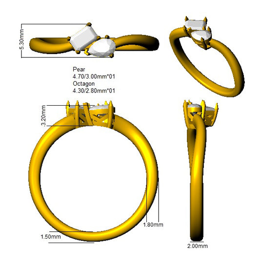 SR1902 — Ring - 9k Yellow Gold detail