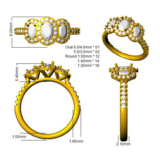 SR192 — Ring - 9k Yellow Gold detail