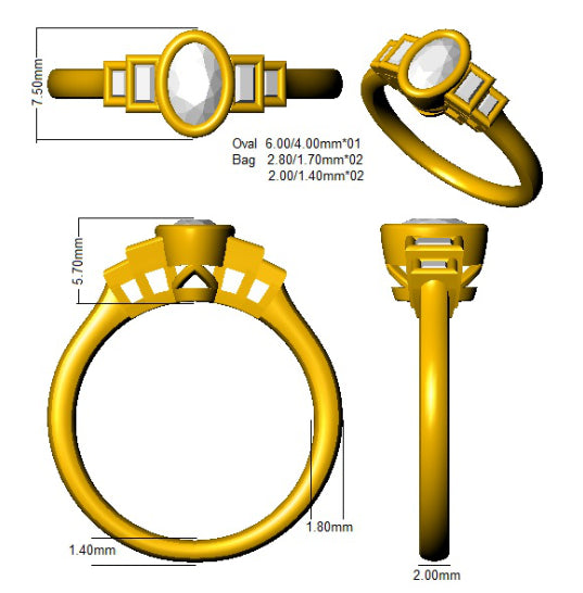 SR1922 — Ring - 9k Yellow Gold detail