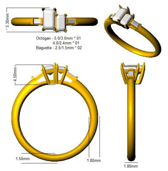 SR1925 — Ring - 9k Yellow Gold detail