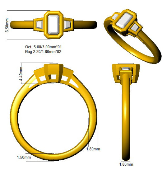 SR1934 — Ring - 9k Yellow Gold detail
