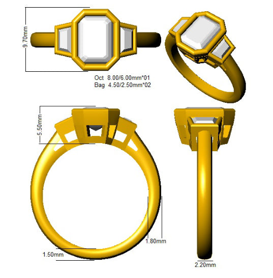 SR1940 — Ring - 9k Yellow Gold detail