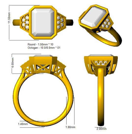SR1980 — Ring - 9k Yellow Gold detail