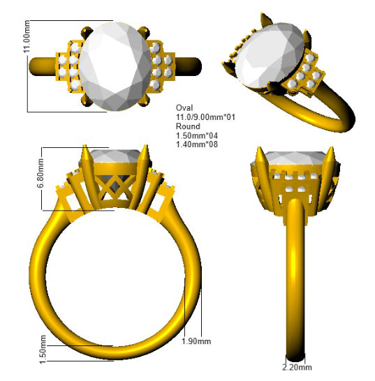 SR1981 — Ring - 9k Yellow Gold detail