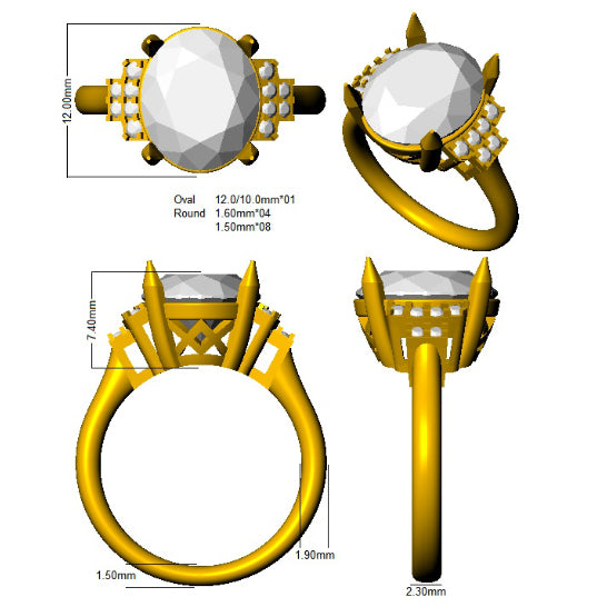 SR1984 — Ring - 9k Yellow Gold detail