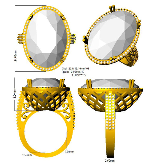 SR1986 — Ring - 9k Yellow Gold detail