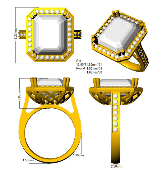 SR2006 — Ring - 9k Yellow Gold detail