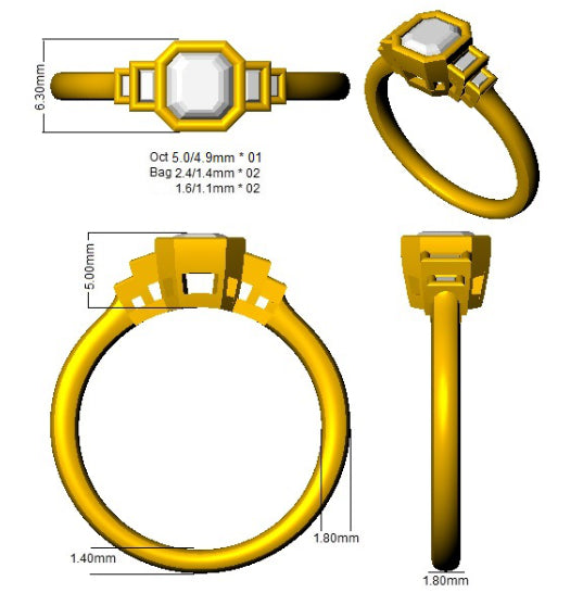 SR2009 — Ring - 9k Yellow Gold detail