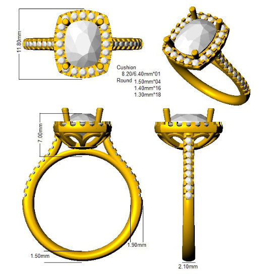 SR2033 — Ring - Platinum Plat detail