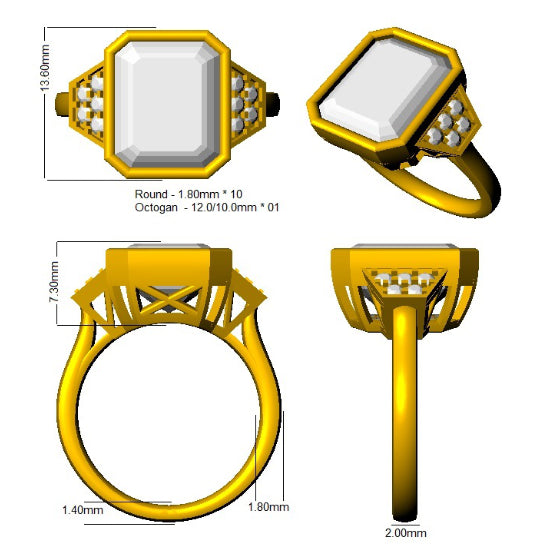 SR2041 — Ring - 9k Yellow Gold detail