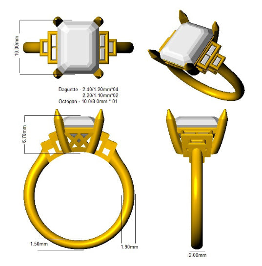 SR2044 — Ring - 9k Yellow Gold detail