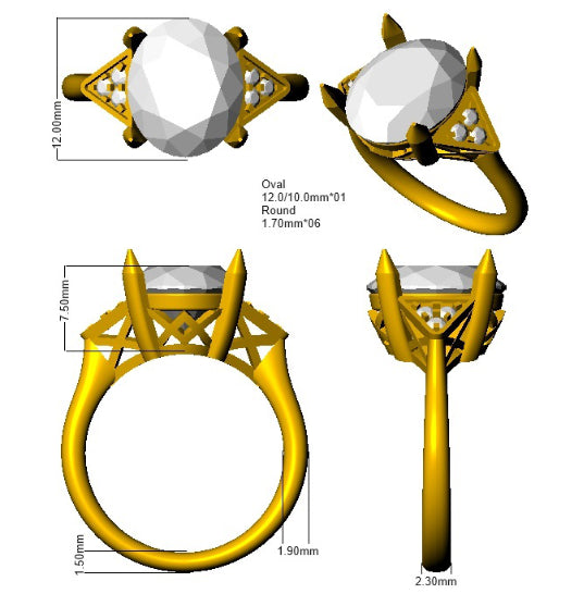 SR2046 — Ring - 9k Yellow Gold detail