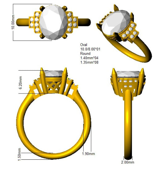 SR2048 — Ring - 9k Yellow Gold detail