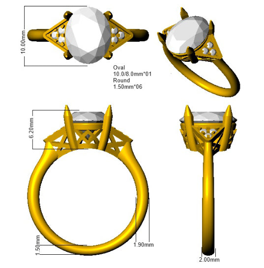 SR2062 — Ring - 9k Yellow Gold detail