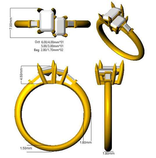 SR2069 — Ring - 9k Yellow Gold detail