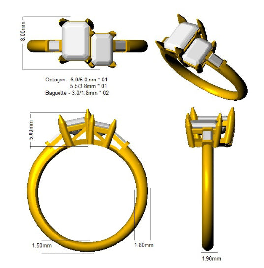 SR2082 — Ring - Platinum Plat detail