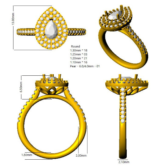 SR2135 — Ring - 9k Yellow Gold detail