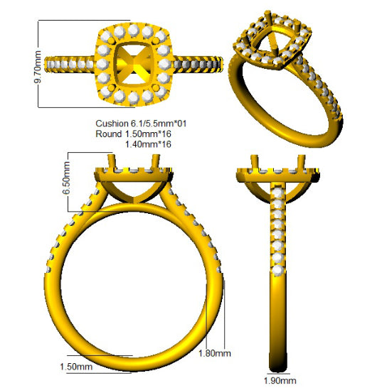 SR2156 — Ring - Platinum Plat detail
