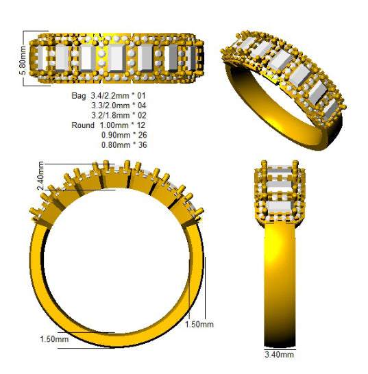 SR2158 — Ring - 9k Yellow Gold detail
