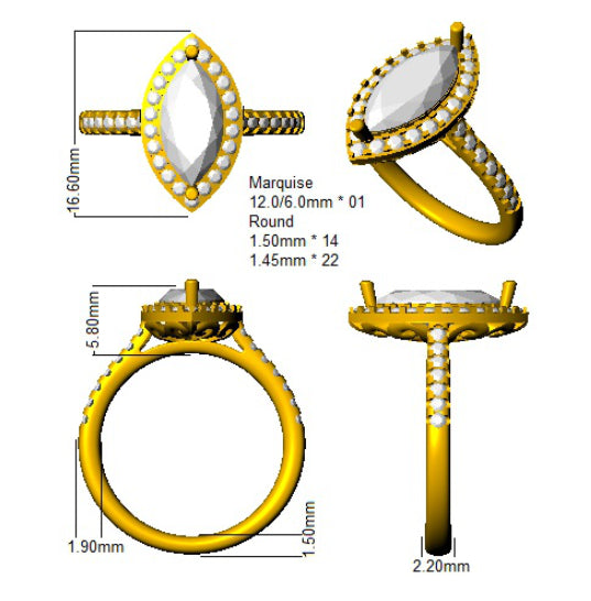 SR22 — Ring - 9k Yellow Gold detail