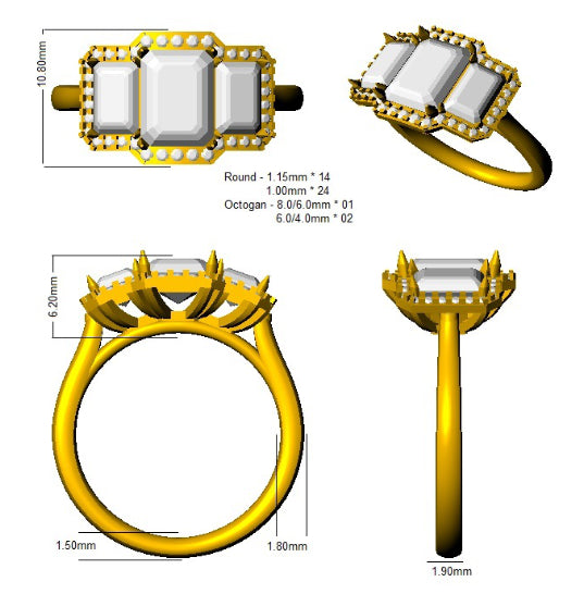 SR2211 — Ring - 9k Yellow Gold detail