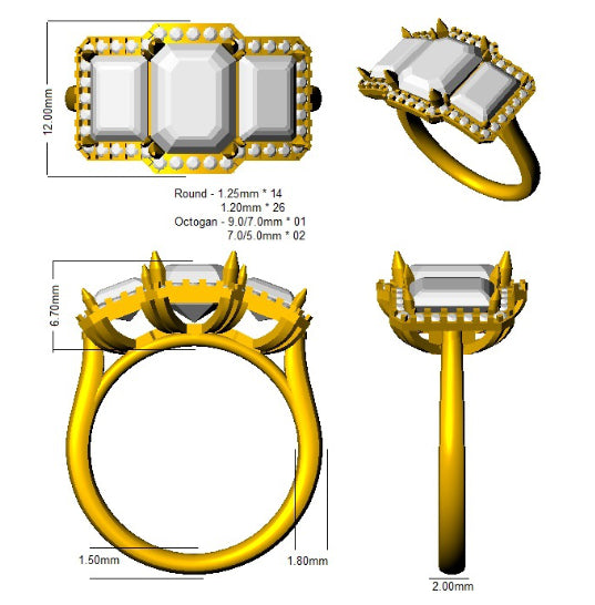 SR2212 — Ring - 9k Yellow Gold detail