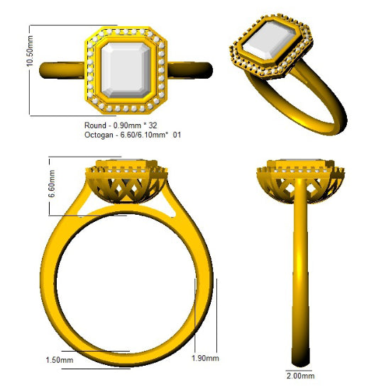 SR2222 — Ring - 9k Yellow Gold detail
