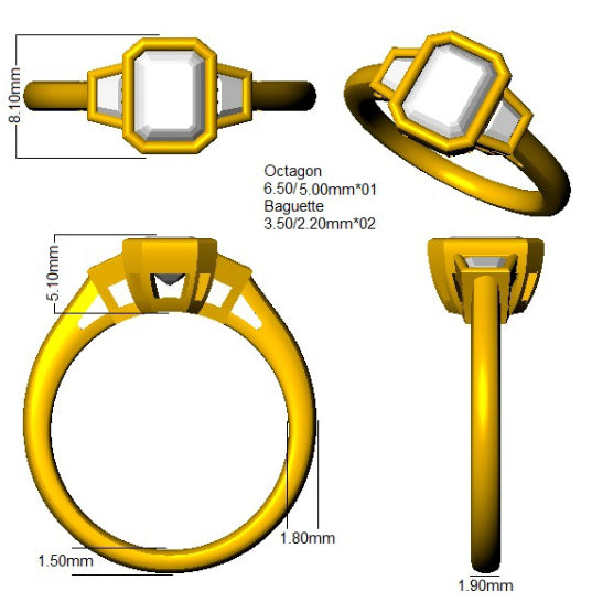 SR2224 — Ring - 9k Yellow Gold detail