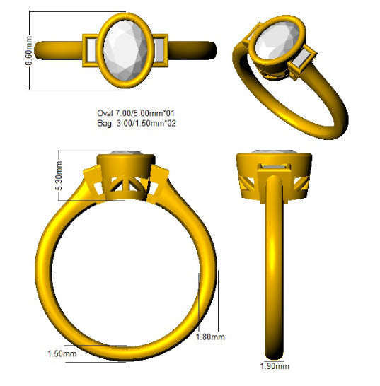 SR2225 — Ring - 9k Yellow Gold detail