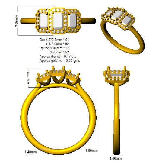 SR2241 — Ring - 9k Yellow Gold detail