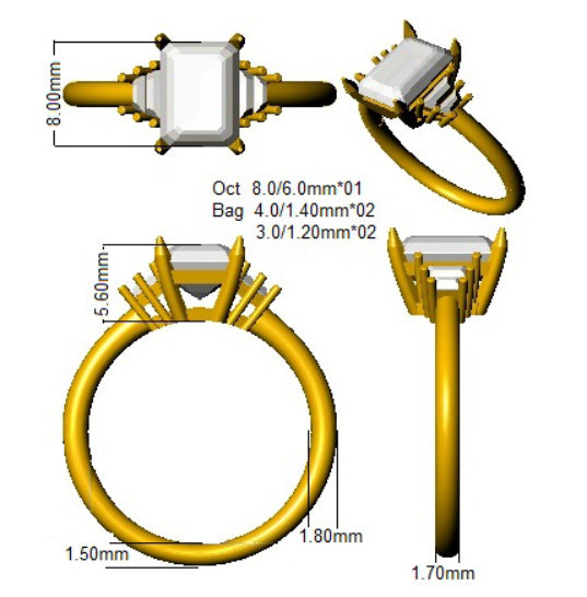 SR2245 — Ring - 9k Yellow Gold detail
