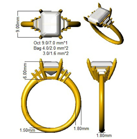 SR2246 — Ring - 9k Yellow Gold detail