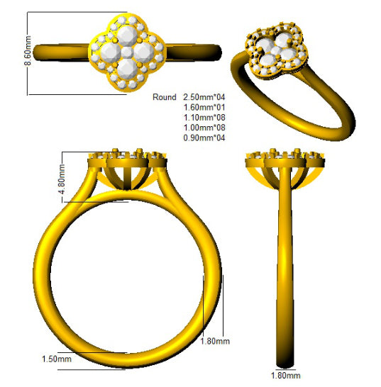 SR2249 — Ring - 9k Yellow Gold detail