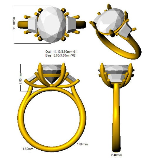 SR2254 — Ring - 9k Yellow Gold detail