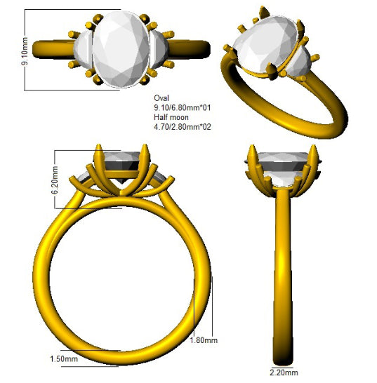SR2255 — Ring - 9k Yellow Gold detail