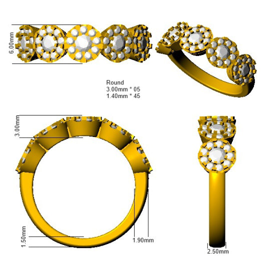 SR2293 — Ring - 9k Yellow Gold detail