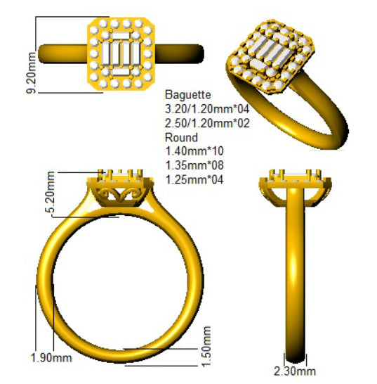 SR230 — Ring - 9k Yellow Gold detail