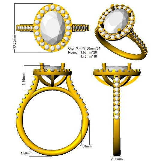 SR2304 — Ring - 9k Yellow Gold detail