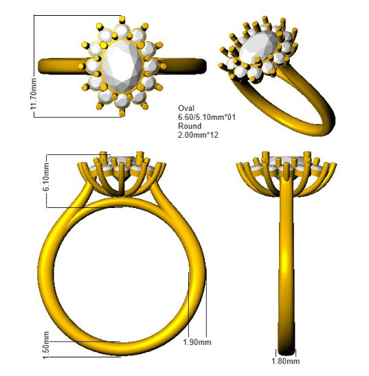 SR2328 — Ring - 9k Yellow Gold detail