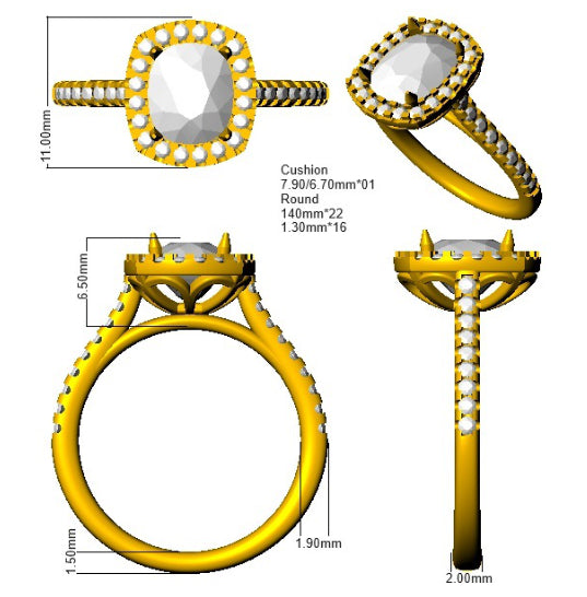 SR2335 — Ring - 9k Yellow Gold detail