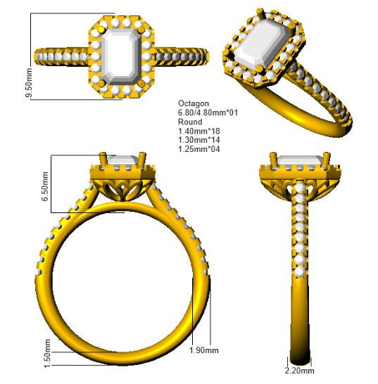 SR2340 — Ring - Platinum Plat detail