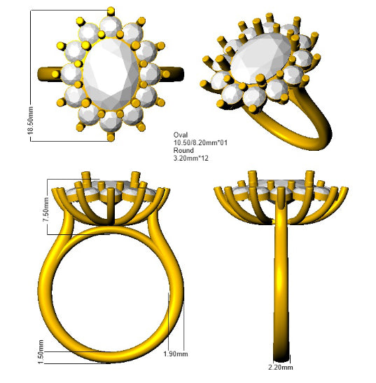 SR2341 — Ring - 9k Yellow Gold detail