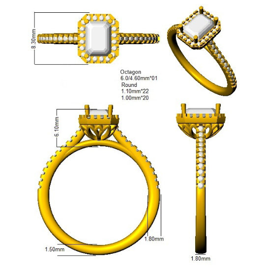 SR2346 — Ring - Platinum Plat detail