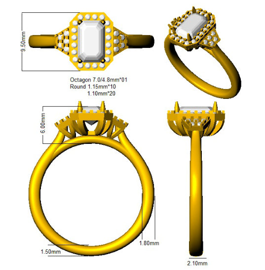 SR2359 — Ring - 9k Yellow Gold detail