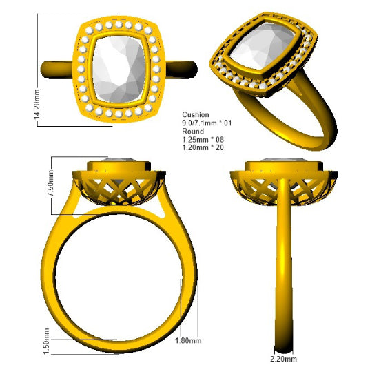 SR2361 — Ring - 9k Yellow Gold detail