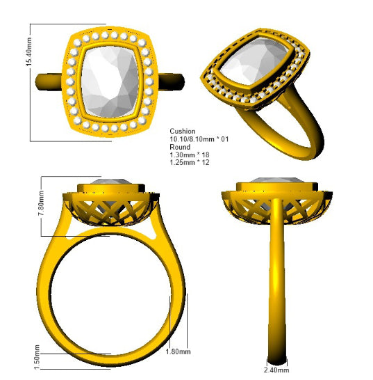 SR2362 — Ring - 9k Yellow Gold detail