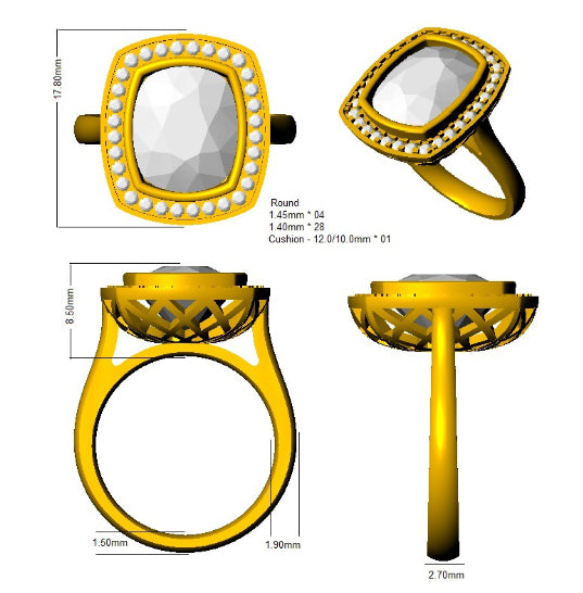 SR2363 — Ring - 9k Yellow Gold detail