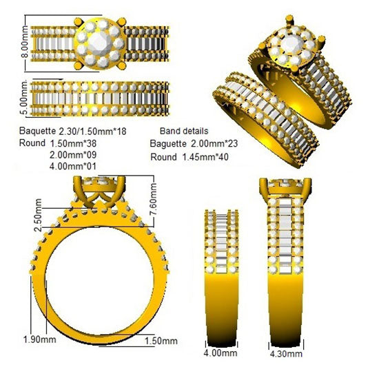 SR244A — Ring - 9k Yellow Gold detail