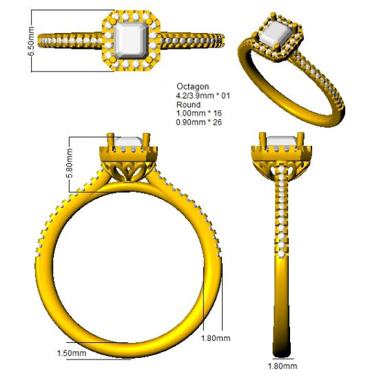 SR2524 — Ring - Platinum Plat detail